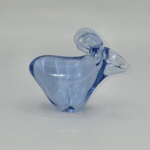 RFB Sweden Art Glass Blue‎ Ram Figurine 3"